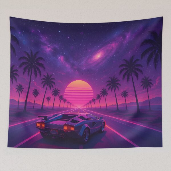 Item preview, Retrowave Road designed and sold by MitsukiArt.