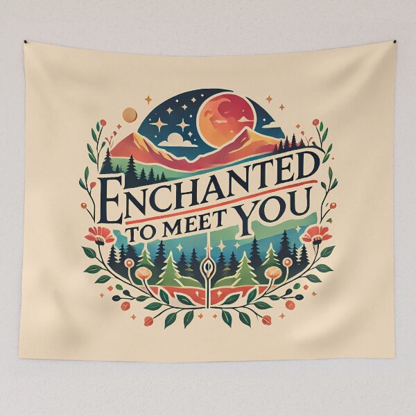 Item preview, Enchanted to Meet You, typography designed and sold by maxmaj.