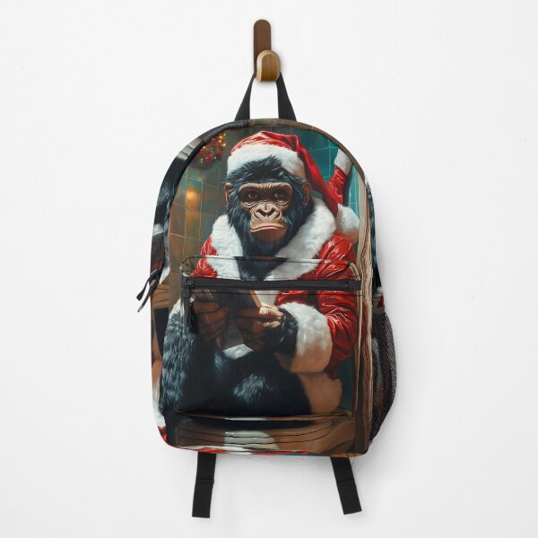 Item preview, Animal Santa Gorilla Reading Toilet Festive Tiled Bathroom designed and sold by gamalruginaq.