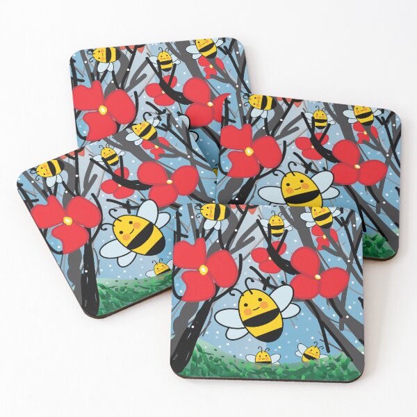 Item preview, Bees and flowers cute forest designed and sold by fluffyfamcraft.