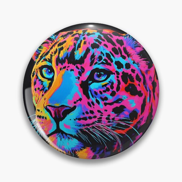 Item preview, Black canvas bright neon leopard print designed and sold by dcrc.