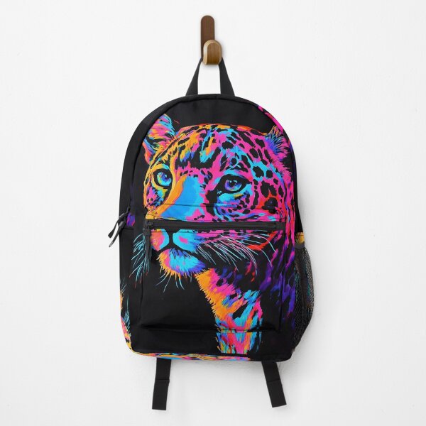 Item preview, Black canvas bright neon leopard print designed and sold by dcrc.
