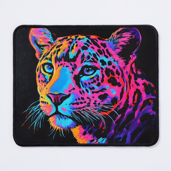 Item preview, Black canvas bright neon leopard print designed and sold by dcrc.