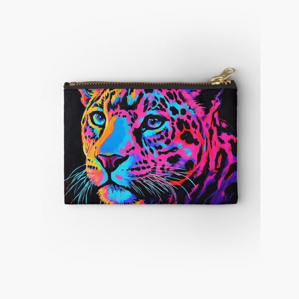 Item preview, Black canvas bright neon leopard print designed and sold by dcrc.