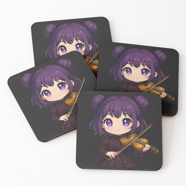 Item preview, Viola the Violin Slayer – Cute Chibi Girl in Victorian Dress with Golden Violin designed and sold by ColorSplash123.