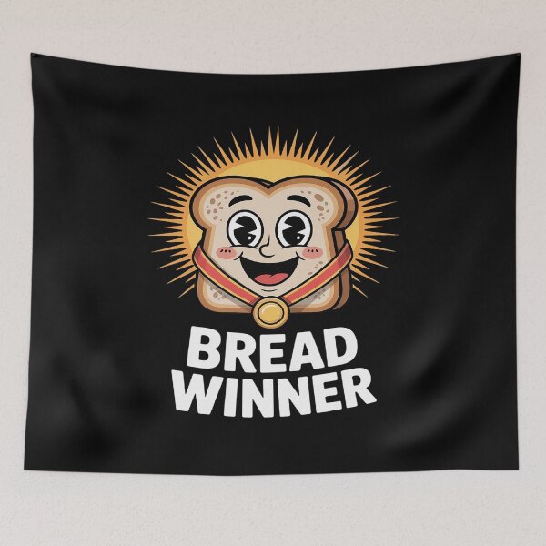 Item preview, Bread Winner Funny Kawaii Toast Cartoon With Medal Joke designed and sold by MAKOPOKOShop.