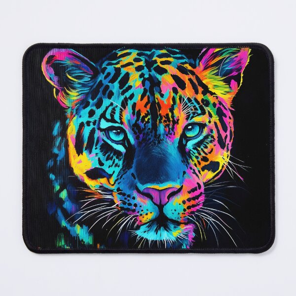 Item preview, Black canvas bright neon leopard print designed and sold by dcrc.