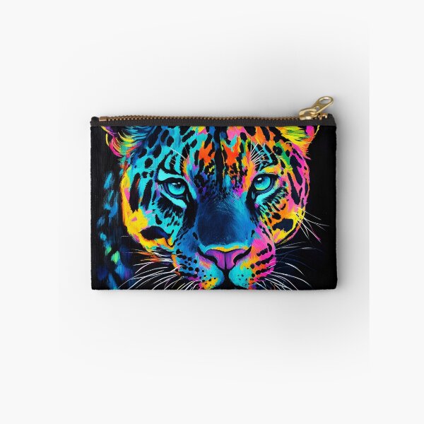 Item preview, Black canvas bright neon leopard print designed and sold by dcrc.