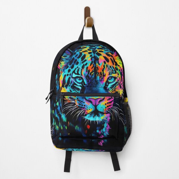 Item preview, Black canvas bright neon leopard print designed and sold by dcrc.