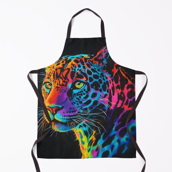 Item preview, black canvas bright neon leopard print designed and sold by dcrc.