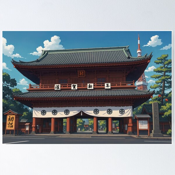 Item preview, Zojoji Temple at Tokyo designed and sold by Takeda-art.