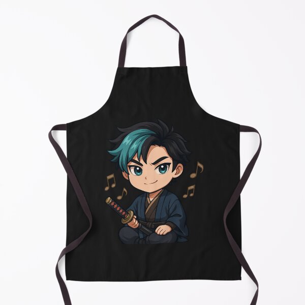 Item preview, Moonlight Swordsman Chibi Art – Mystical Samurai with Silver Hair designed and sold by ColorSplash123.