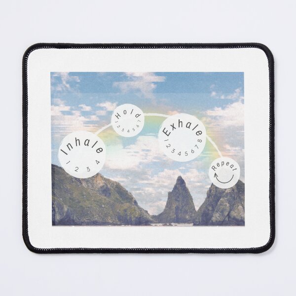 Item preview, Mindfulness 4 7 8 Breathing Technique Mountain Seascape designed and sold by Librarian Lauren.
