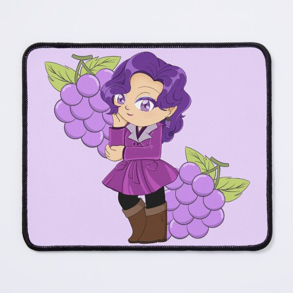 Item preview, Cute Grape Theme Chibi with Grape Background  designed and sold by KiyaSketches.