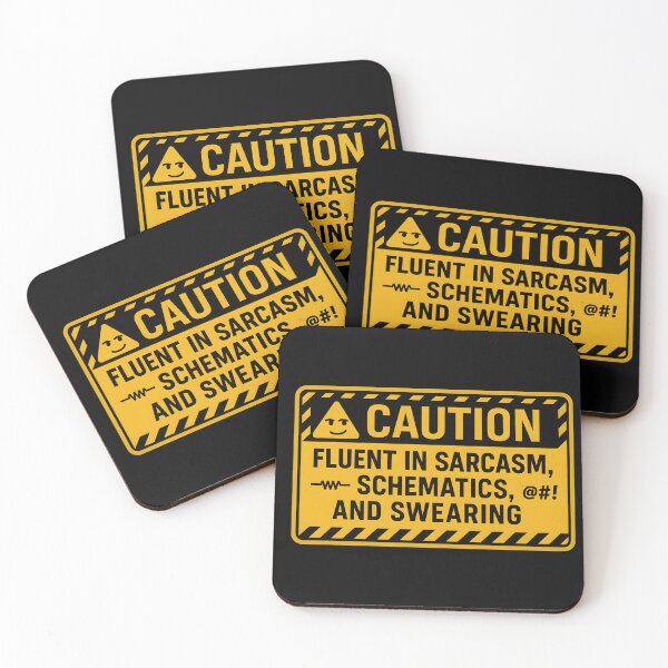 Item preview, Caution: Fluent in Sarcasm, Schematics, and Swearing – Funny Engineer & Tech Sign designed and sold by Lonoo.