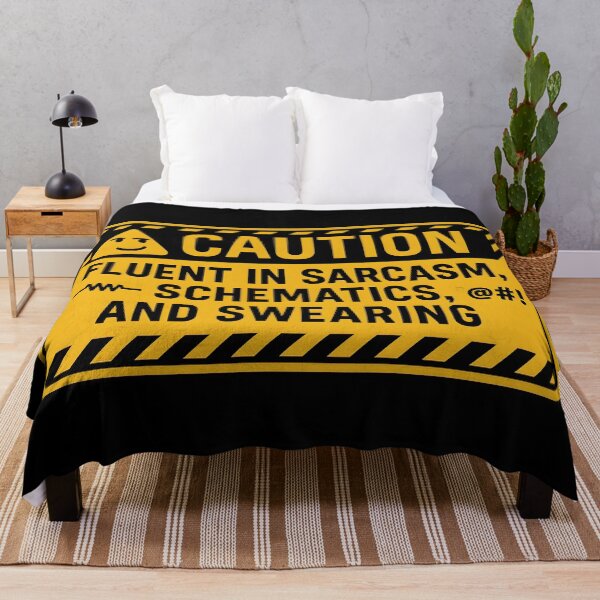 Item preview, Caution: Fluent in Sarcasm, Schematics, and Swearing – Funny Engineer & Tech Sign designed and sold by Lonoo.