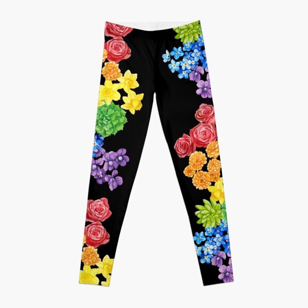 Women's Petite Rainbow US Flag Black Yoga Legging Gay Lesbian LGBT America  Pride