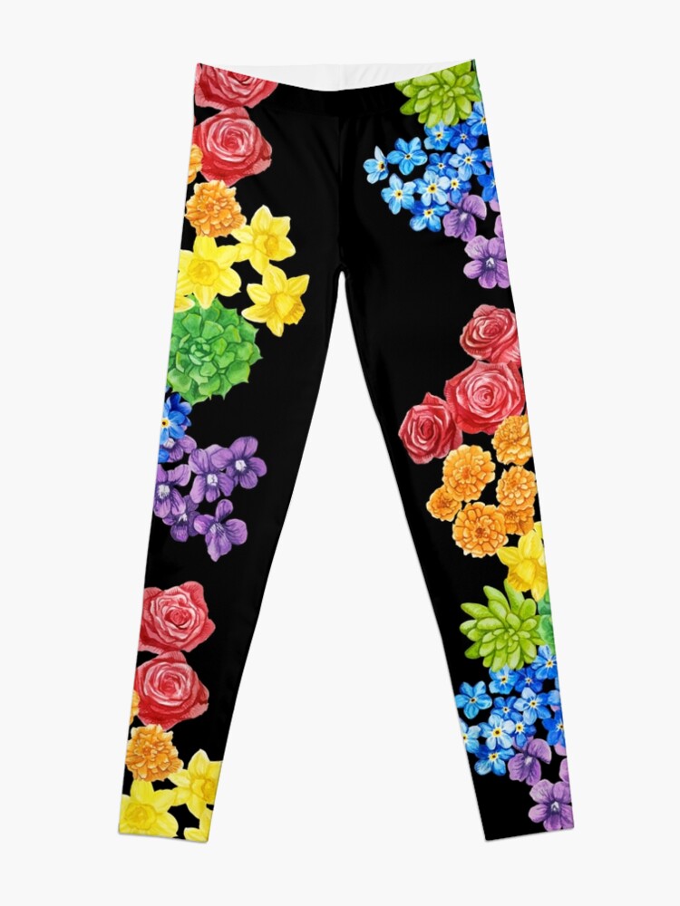 Thumbnail 3 of 5, Leggings, Floral - Gay Pride designed and sold by Aspen Workman.