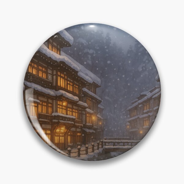 Item preview, Ginzan Onsen in Winter at Night designed and sold by Takeda-art.