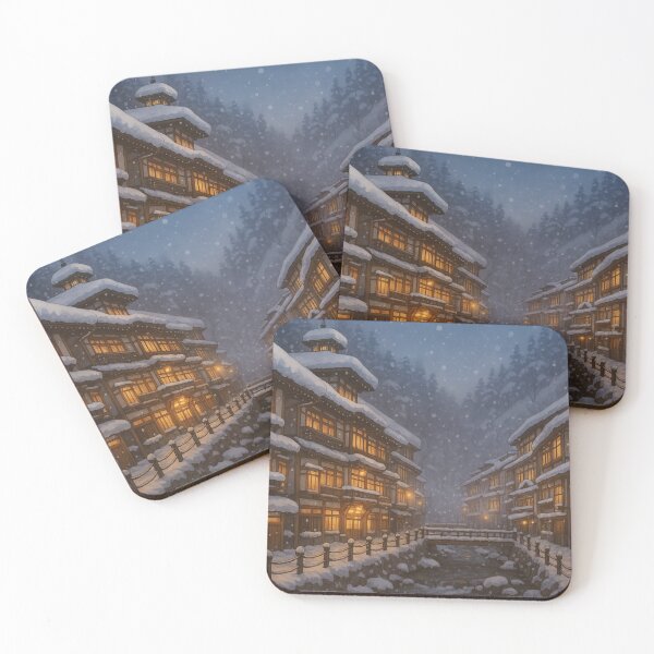 Item preview, Ginzan Onsen in Winter at Night designed and sold by Takeda-art.