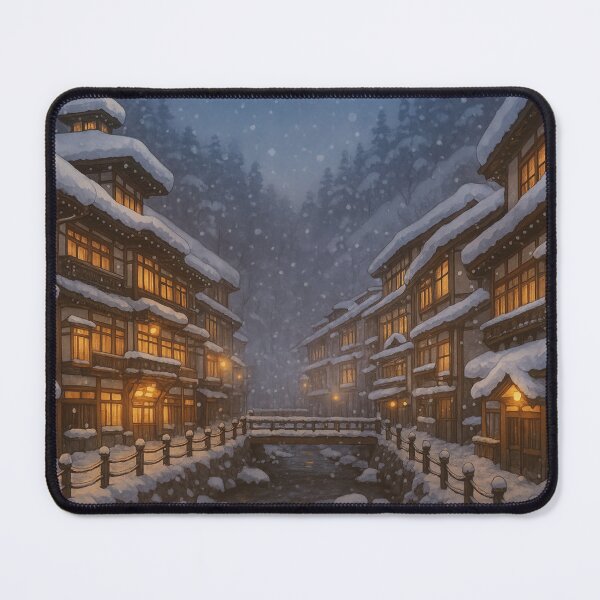 Item preview, Ginzan Onsen in Winter at Night designed and sold by Takeda-art.