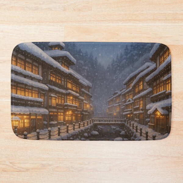 Item preview, Ginzan Onsen in Winter at Night designed and sold by Takeda-art.