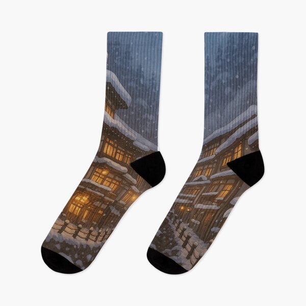 Item preview, Ginzan Onsen in Winter at Night designed and sold by Takeda-art.