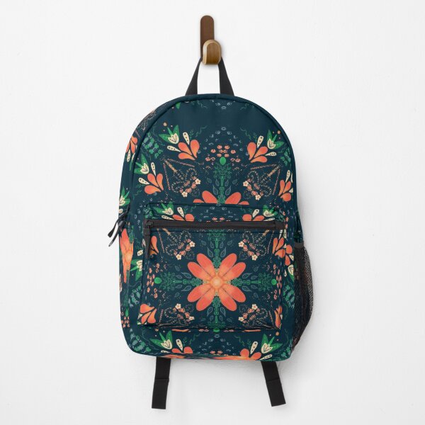 Item preview, Botanical mandala in coral green and blue designed and sold by MamasNatureArt.