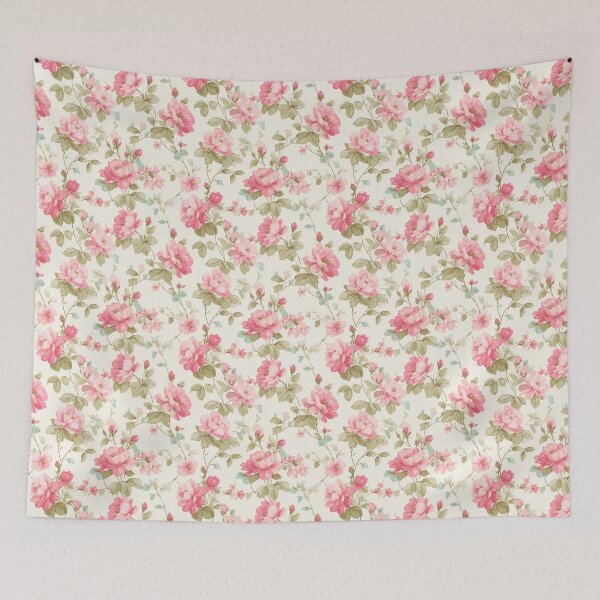 Item preview, shabby chic floral pattern, roses, peonies, pink designed and sold by StardustMaia.