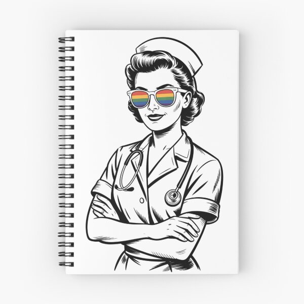 Item preview, Vintage Nurse with Rainbow Pride Sunglasses designed and sold by catthemedic.
