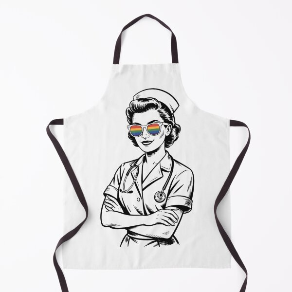 Item preview, Vintage Nurse with Rainbow Pride Sunglasses designed and sold by catthemedic.
