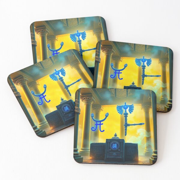 Item preview, Hieroglyphs of Power: Ka and Heka among neon lights designed and sold by VidyoeDesigns67.