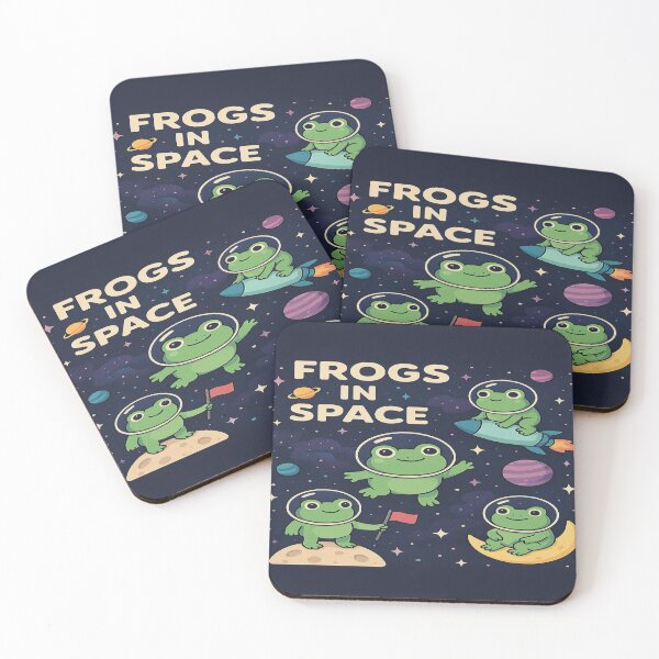 Item preview, Frogs in Space – Cute Astronaut Frogs Floating in Galaxy designed and sold by lothieven.