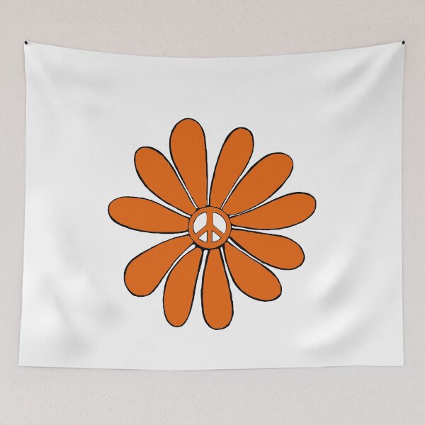 Item preview, Hippie Flower Power Peace Sign in Orange designed and sold by Swigalicious.