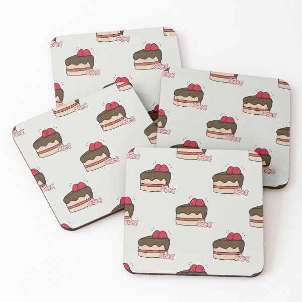 Item preview, Cute Strawberry Cake Pattern – Kawaii Dessert Doodle Design designed and sold by inelistudio.