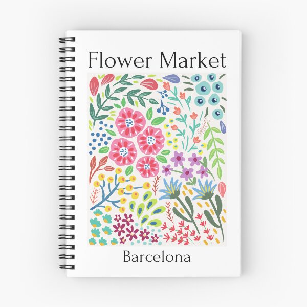 Artikelvorschau, Barcelona Spanien Blumenmarkt Kunstdruck Poster, Fröhliche Sommer Frühling Blumen entworfen und verkauft von Natasha May Design.