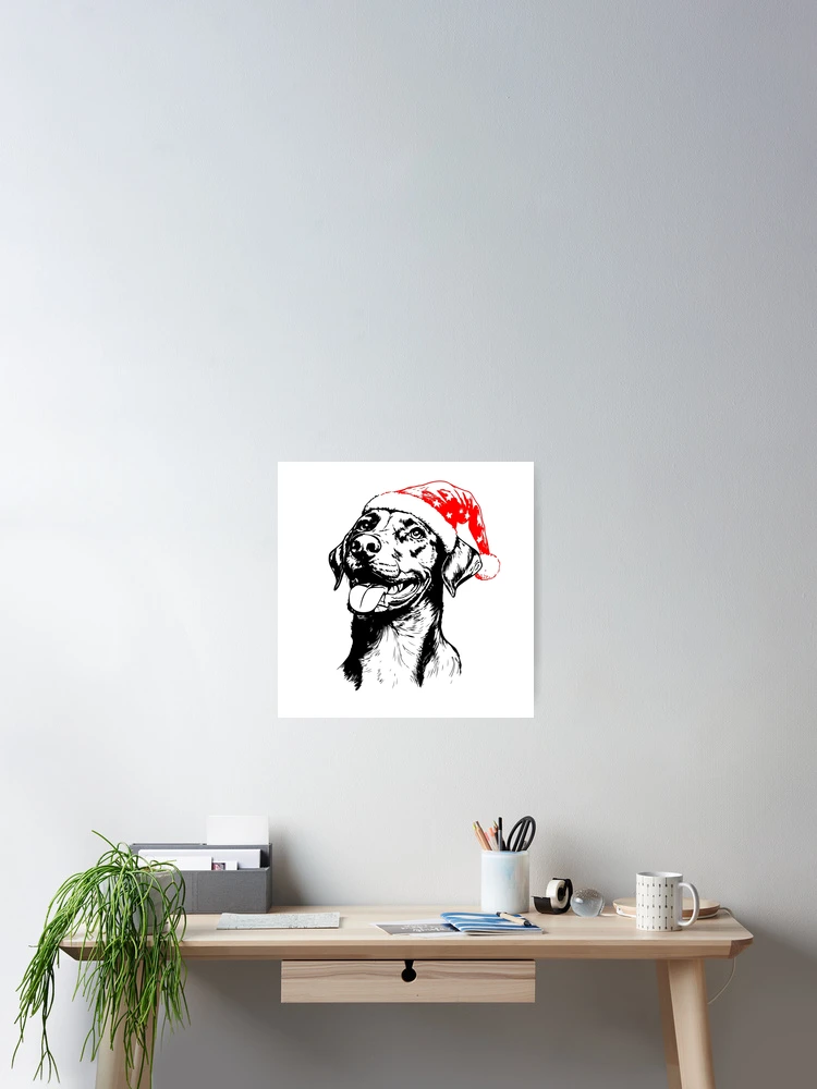 Thumbnail 2 of 3, Poster, Festive Rhodesian Ridgeback designed and sold by JollyCritters.