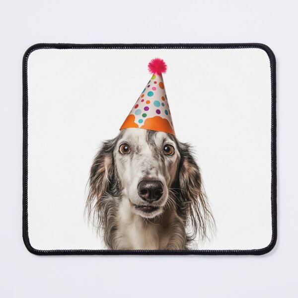 Item preview, Cute Borzoi dog with Party Hat Birthday Celebration designed and sold by LazyOwlStore.
