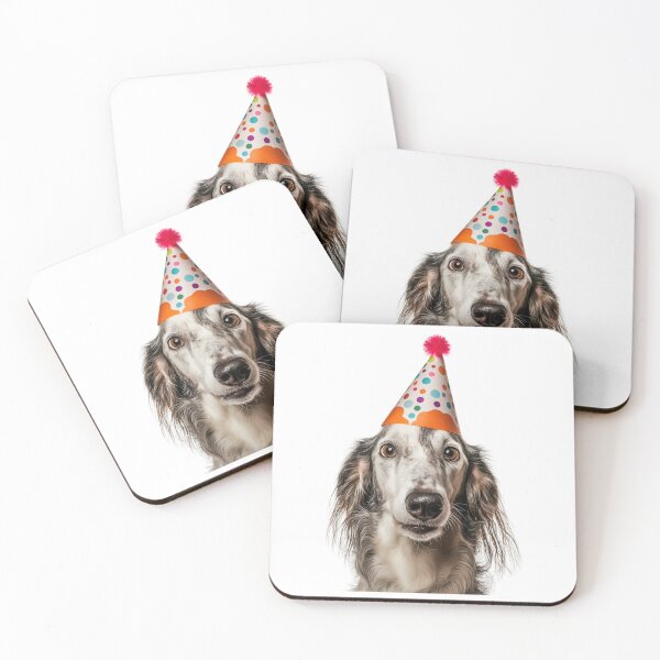 Item preview, Cute Borzoi dog with Party Hat Birthday Celebration designed and sold by LazyOwlStore.