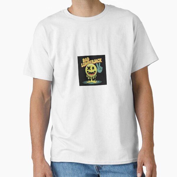 Item preview, "Bad Lumberjack" melting smiley face art. designed and sold by ONEGLOBANOVA.