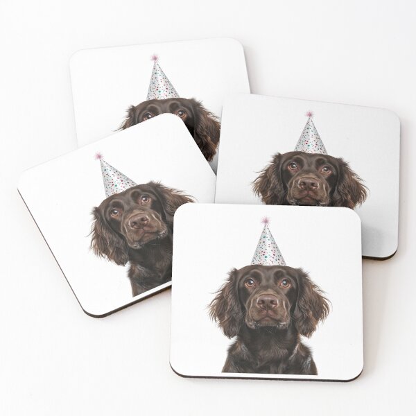 Item preview, Cute Boykin Spaniel dog with Party Hat Birthday Celebration designed and sold by LazyOwlStore.