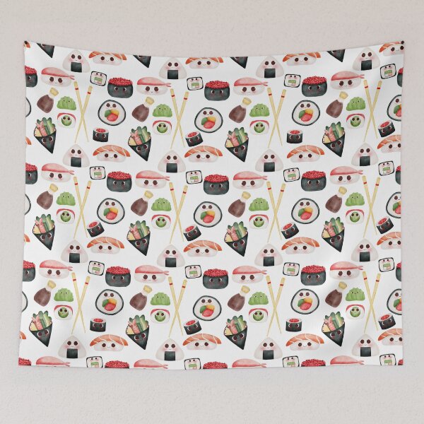 Item preview, Kawaii Sushi Squad – Cute Japanese Food Illustration designed and sold by GoldenAcornArt.