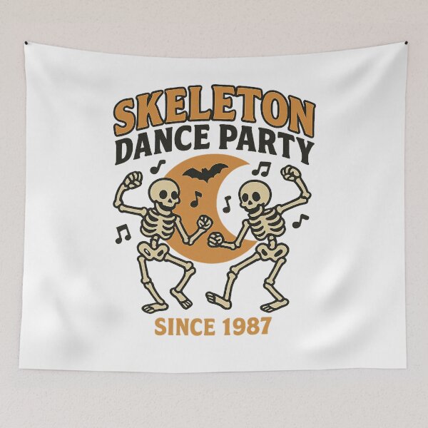 Item preview, Retro Skeleton Dance Party Halloween Graphic – Vintage 1987 Spooky Clipart for T-Shirts & Stickers designed and sold by HAFIZ-DP.