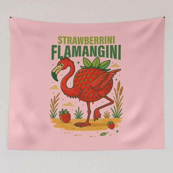 Item preview, Strawberrini Flamangini Italian Brainrot Memes designed and sold by Sitchko.
