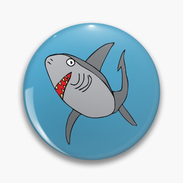 Item preview, Smiling Shark (Blue Background) by Everything Eli designed and sold by EverythingEli.