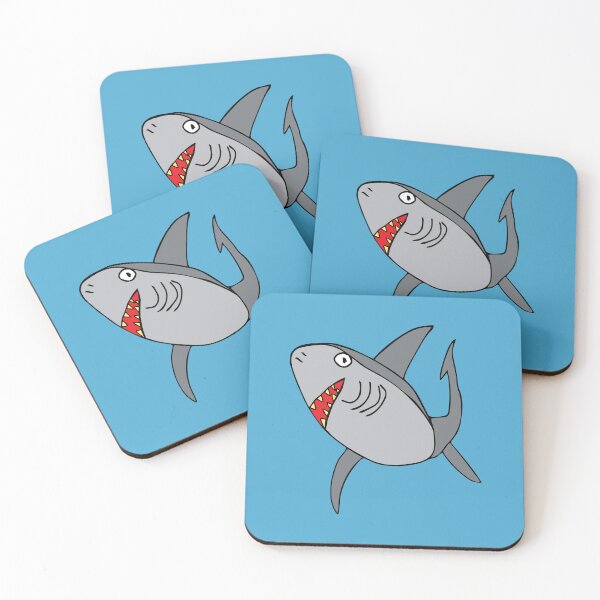 Item preview, Smiling Shark (Blue Background) by Everything Eli designed and sold by EverythingEli.