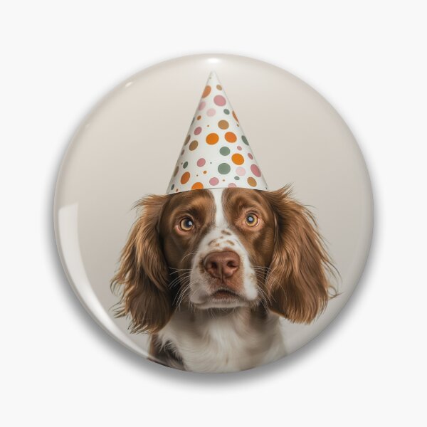Item preview, Cute Brittany Spaniel dog with Party Hat Birthday Celebration designed and sold by LazyOwlStore.