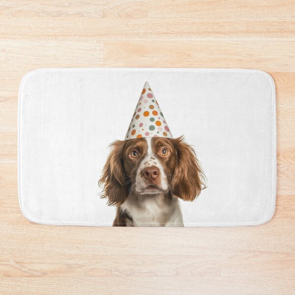 Item preview, Cute Brittany Spaniel dog with Party Hat Birthday Celebration designed and sold by LazyOwlStore.