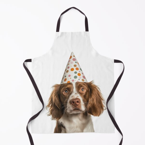 Item preview, Cute Brittany Spaniel dog with Party Hat Birthday Celebration designed and sold by LazyOwlStore.