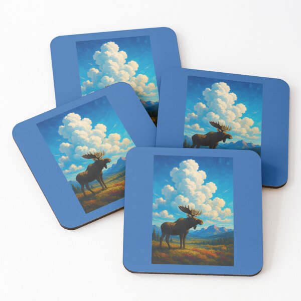 Item preview, Blue Sky Action – Moose Over Alberta designed and sold by LupusandLago.
